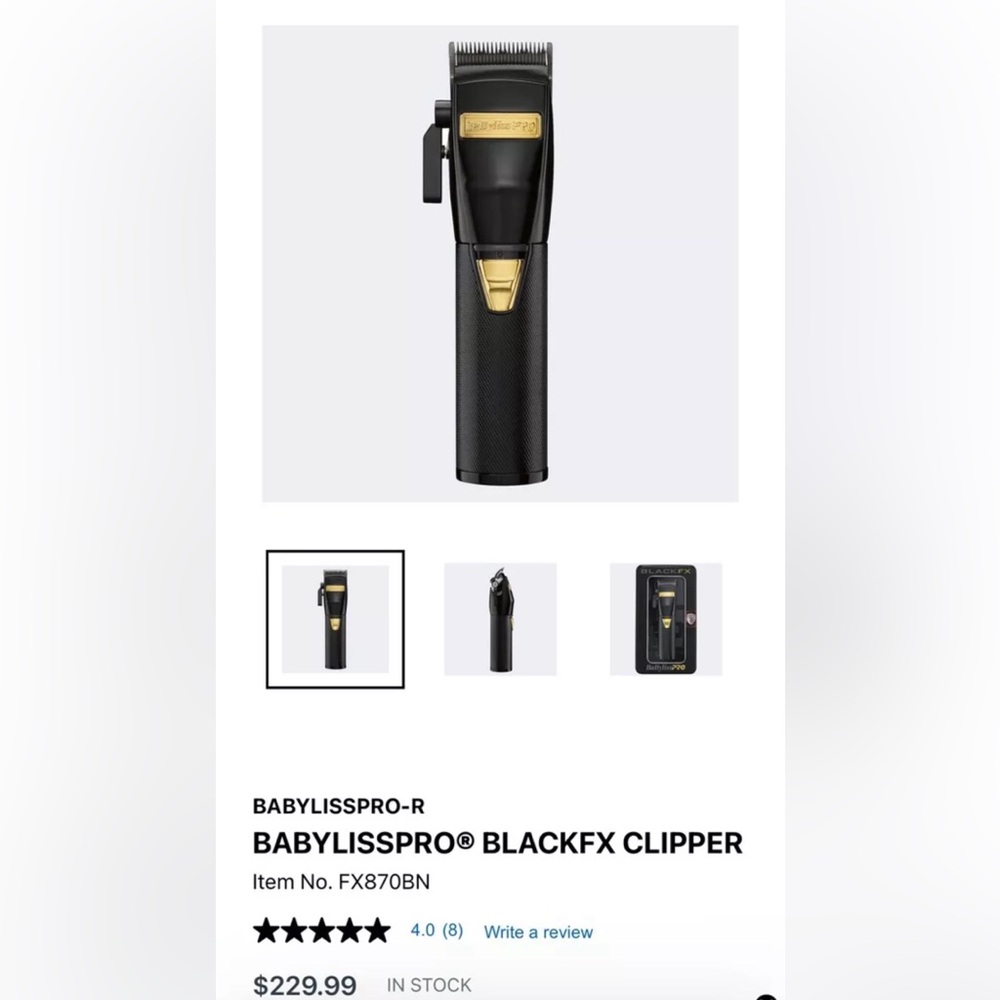 BABYLISSPRO® BLACKFX ALL-METAL LITHIUM CLIPPER RETAILS $229.99